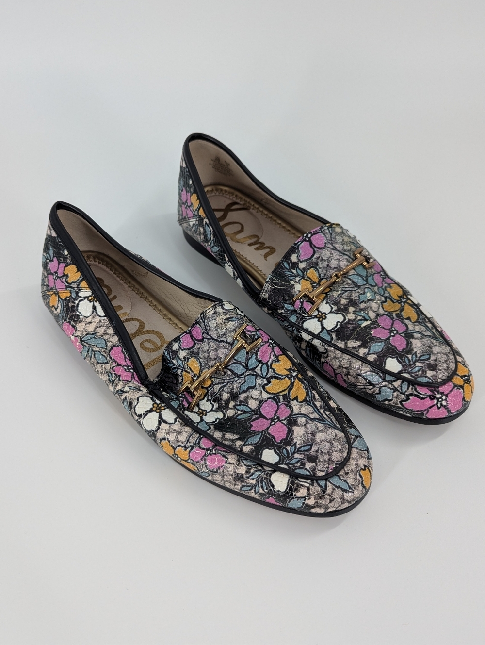 Sam Edelman Loraine Floral Python Bit Loafers Office Workwear 6 Feminine Slip On - Picture 2 of 9